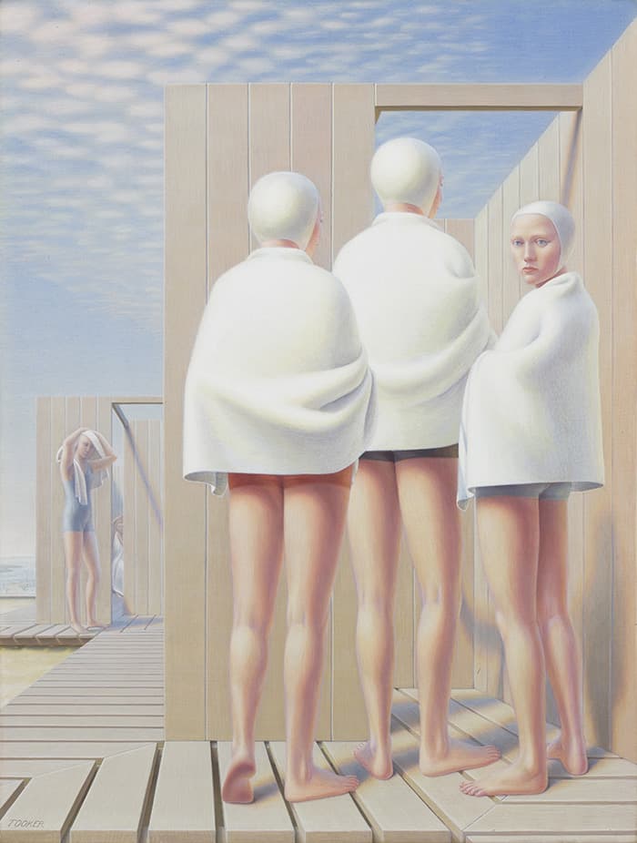 Bathers (Bath Houses) by George Tooker from 1950