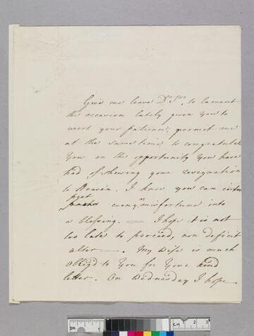 Turner, Edward, Sir, 1719-1766. Letter to Theophilus Leigh, 1693-1785