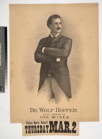 De Wolf Hopper will appear in 100 Wives