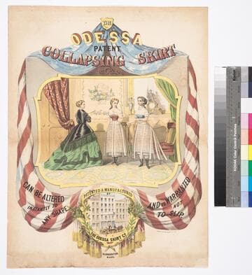 The Odessa patent collapsing skirt can : be altered instantly to any shape and is warranted not to slip