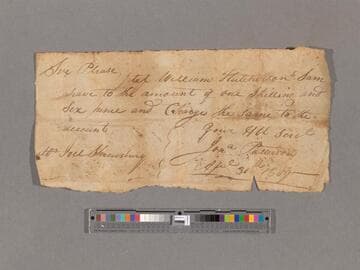 Requisition for supplies by Jonathan Patterson via William Hutcherson and Sam