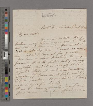 Thomas Babington Macaulay, 1st Baron Macaulay. Letter to Selina (Mills) Macaulay
