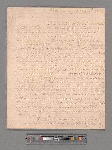 Letter from George Washington, Williamsburg, to Robert Cary & Company