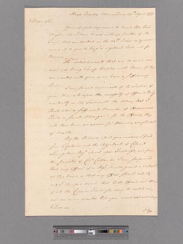 Letter from George Washington, headquarters Morristown, to Brigadier General Alexander McDougall
