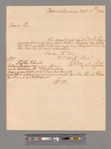 Letter from George Washington, Mount Vernon, to Clement Biddle?