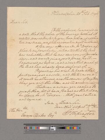 Letter from George Washington, Philadelphia, to George Clinton