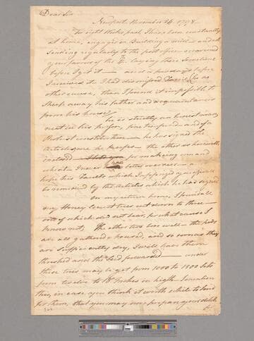 Letter from Alexander Spotswood, Newpost, to George Washington