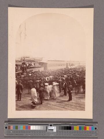 Farrell and Palmer's Lightning Express on Oakland Wharf