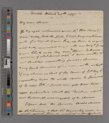 Thomas Babington. Letter to Jean (Macaulay) Babington