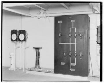 Long Beach Steam Station, Plant #3 - Gauge board at east. End-Boiler Room basement