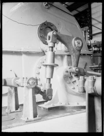 An unusual design of a Pelton type wheel at a hydro plant which is not a part of the Edison Electric Company system