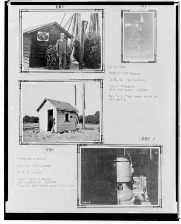 P4 - Pumping Plants - page 26 of Laws Book. three copy prints of Pumping Plant customers