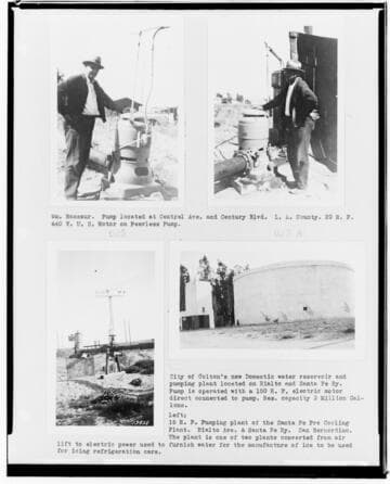P4 - Pumping Plants - page 46 of Laws Book. four copy prints of Pumping Plant customers