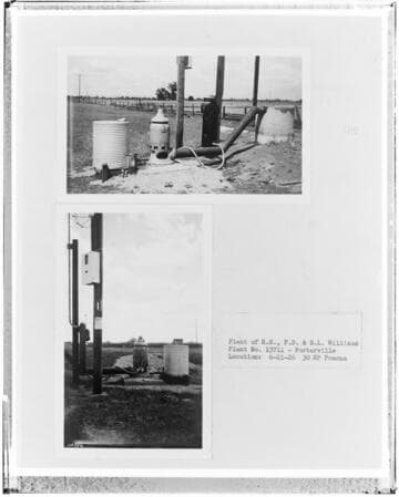 P4 - Pumping Plants - page 14 of Laws Book. two copy prints of Pumping Plant customer