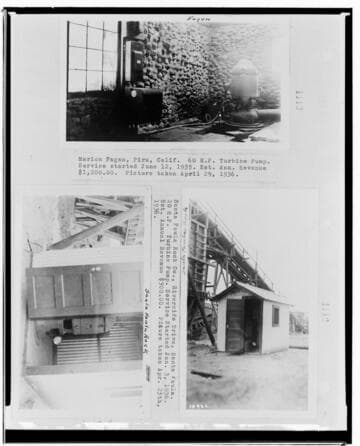 P4 - Pumping Plants - page 40 of Laws Book. three copy prints of Pumping Plant customers