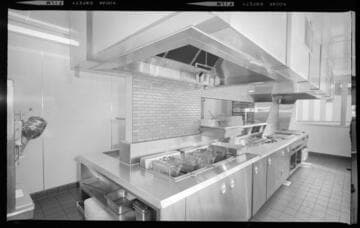 Commercial kitchen and a self service dining room