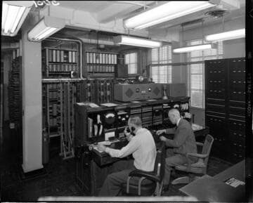 Radio operator at console