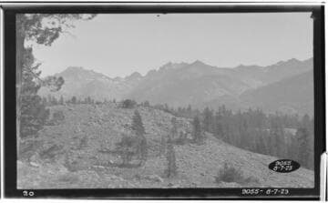 Big Creek Scenery - Banner and Ritter Peaks from point opposite Iron Creek