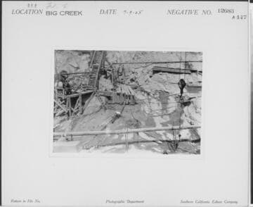 Big Creek, Florence Lake Dam - Construction in River Section for multiple-arch dam