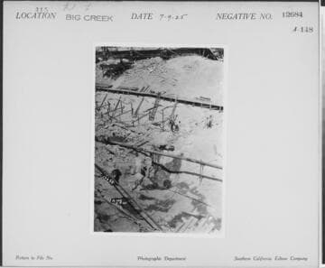 Big Creek, Florence Lake Dam - Construction in River Section for multiple-arch dam