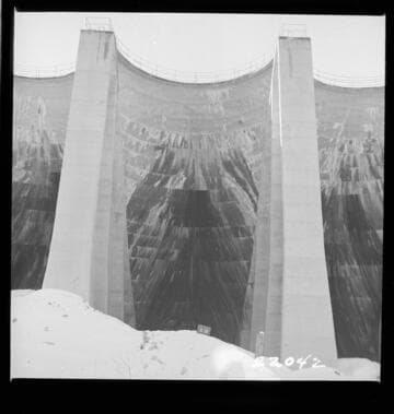 Big Creek, Florence Lake Dam - View of Intrados, Arch #14