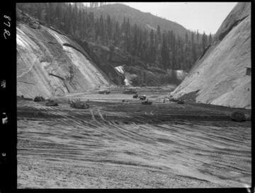Big Creek - Mammoth Pool - General view of dam looking downstream