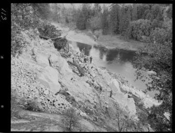 Big Creek - Mammoth Pool - Drilling for West abutment - stripping damsite