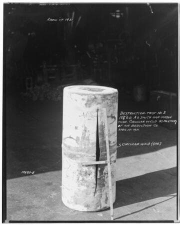 T2 Testing - Destruction test #5 (circular weld)