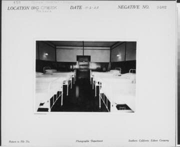 Big Creek, Florence Lake Dam - Camp 61 Hospital - interior of a ward in the hospital