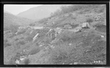A construction crew working on the Middle Fork branch at Kaweah #3 Hydro Plant