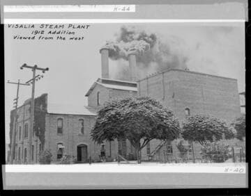 A view from the West of the Visalia Steam Plant