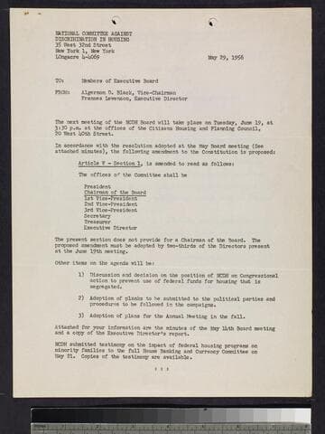 National Committee Against Discrimination in Housing items