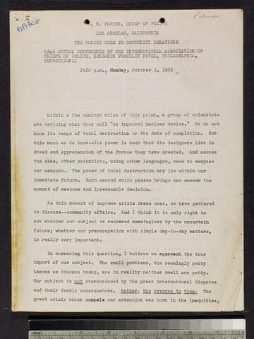 The Police Role in Community Relations