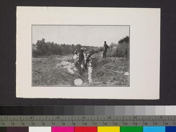 Indians making stone ditch for distribution of water. [Duplicate]