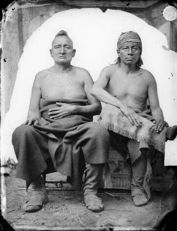 Saucy Chief and Washenpashie (Osage). Indian Territory