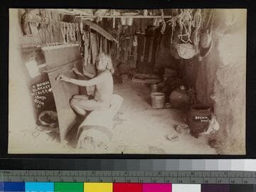 A Moqui blanket weaver and room