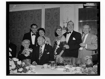 John B.T. (Jack) Campbell retirement party with Danny Thomas (standing, far left) and George Haley (standing, far right)
