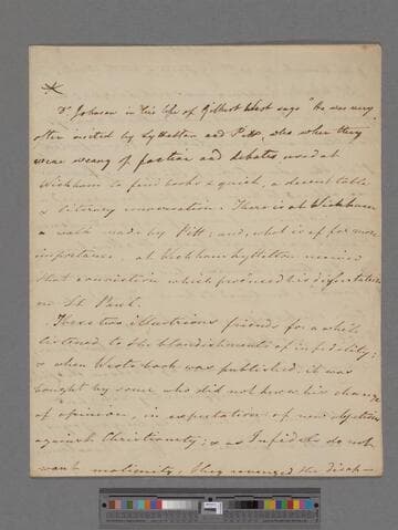 Montagu, Matthew, 4th Baron Rokeby. Three fragments of the manuscript of The Letters of Mrs. Elizabeth Montagu. . . published by Matthew Montagu, 4th Baron Rokeby