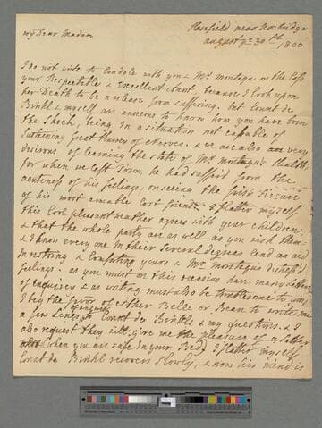 Bruhl, Maria (Chowne), Countess of. Letter to Elizabeth (Charlton) Montagu
