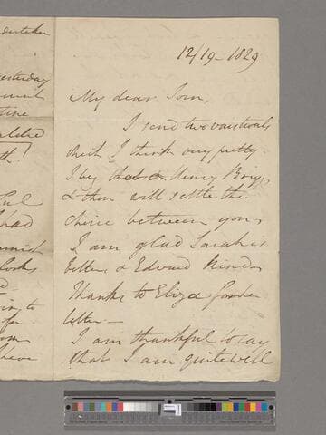 Opie, Amelia (Alderson). Letter to Thomas John Alderson