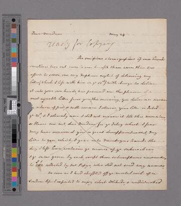 Elizabeth Montagu. Letter to Hannah More