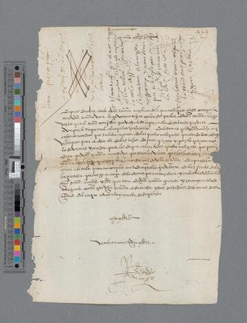 Diego Gonzalez de Vargas letter to Pedro de la Gasca, Bishop