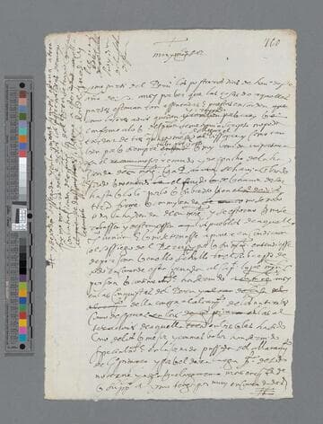 Pedro de la Gasca, Bishop, draft letter to "Muy magnifico Señor"