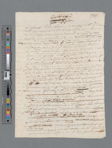 Pedro de la Gasca, Bishop, draft letter to Carlos V, Emperor of Germany and King of Spain