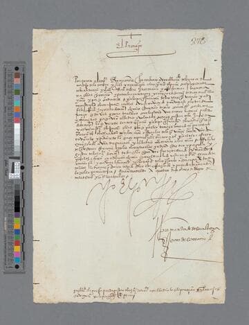 Felipe II, King of Spain, letter to Pedro de la Gasca, Bishop