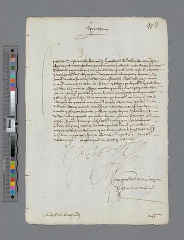 Felipe II, King of Spain, letter to Audiencia Real de Nueva España