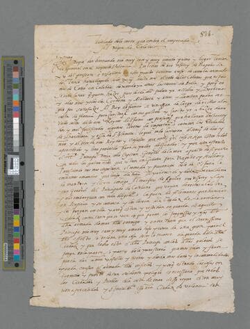 Carlos V, Emperor of Germany and King of Spain, copy of letter to Fernando de Aragón, Duke of Calabria