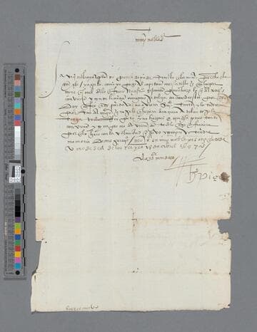 Gonzalo Pizarro letter to Luis de Barrionuevo