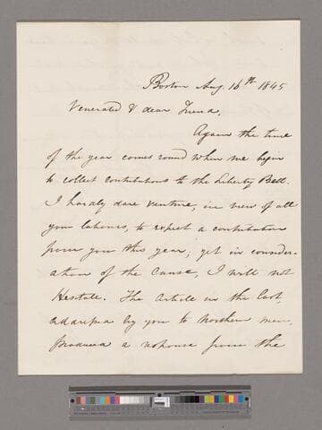 Chapman, Maria Weston. Letter to Thomas Clarkson