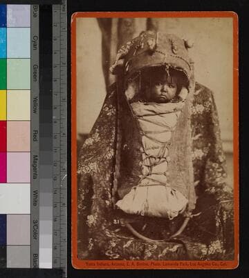 Yuma Indian baby in cradle-board